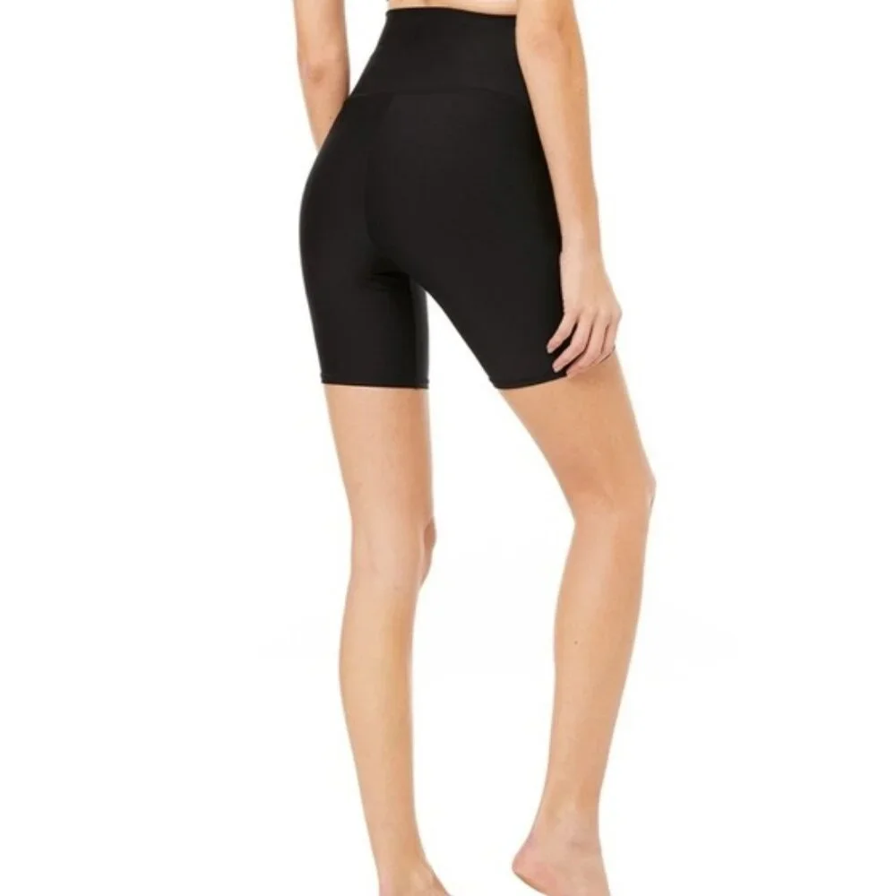 Alo Extreme High-Waist Airlift Biker Shorts Black Hi-Rise Bermuda Long Bike XS
